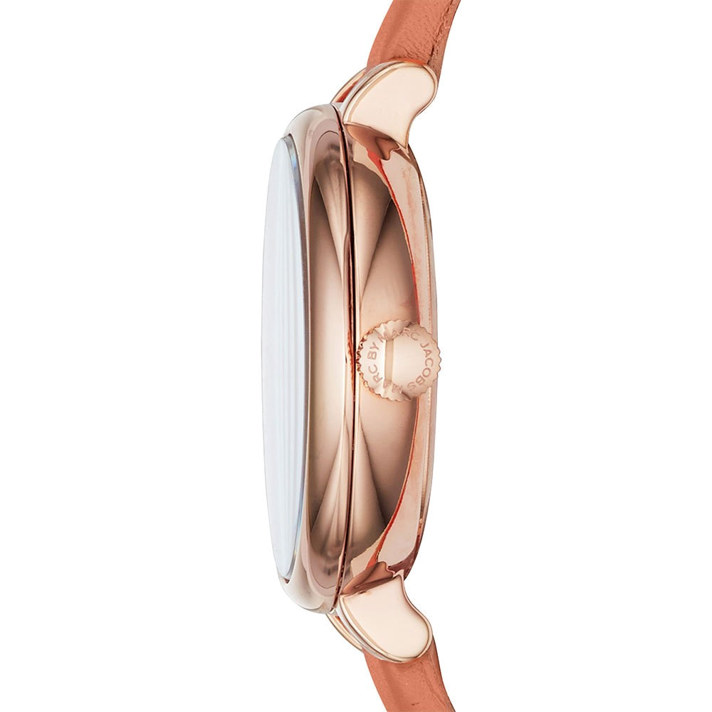 Marc Jacobs Sally White Dial Orange Leather Strap Watch for Women - MBM1355