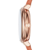 Marc Jacobs Sally White Dial Orange Leather Strap Watch for Women - MBM1355