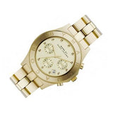 Marc Jacobs Blade Chronograph Gold Dial Gold Steel Strap Watch for Women - MBM3101