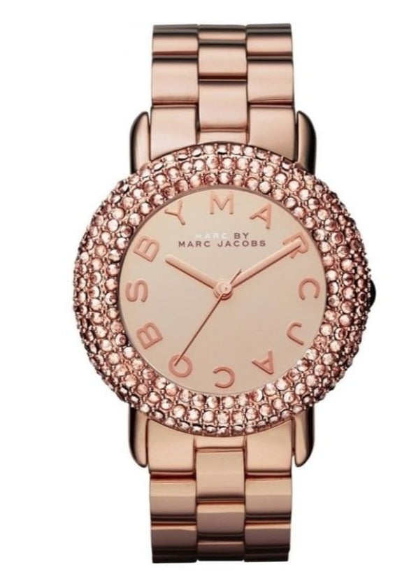 Marc Jacobs Marci Crystals Rose Gold Dial Rose Gold Steel Strap Watch for Women - MBM3192