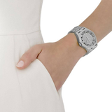 Marc Jacobs Henry Transparent Silver Dial Silver Steel Strap Watch for Women - MBM3205