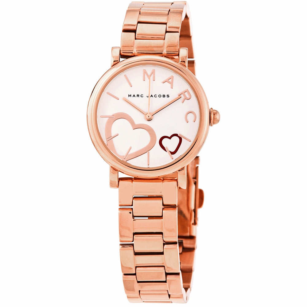 Marc Jacobs Classic White Dial Rose Gold Steel Strap Watch for Women - MJ3592