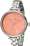 Marc Jacobs Sally Orange Dial Silver Steel Strap Watch for Women - MBM3365
