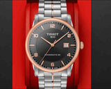 Tissot T Classic Luxury Powermatic 80 Black Dial Silver Steel Strap Watch For Men - T086.407.22.067.00