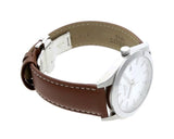 Tissot Gentleman Silver Dial Brown Leather Strap Watch For Men - T127.410.16.031.00