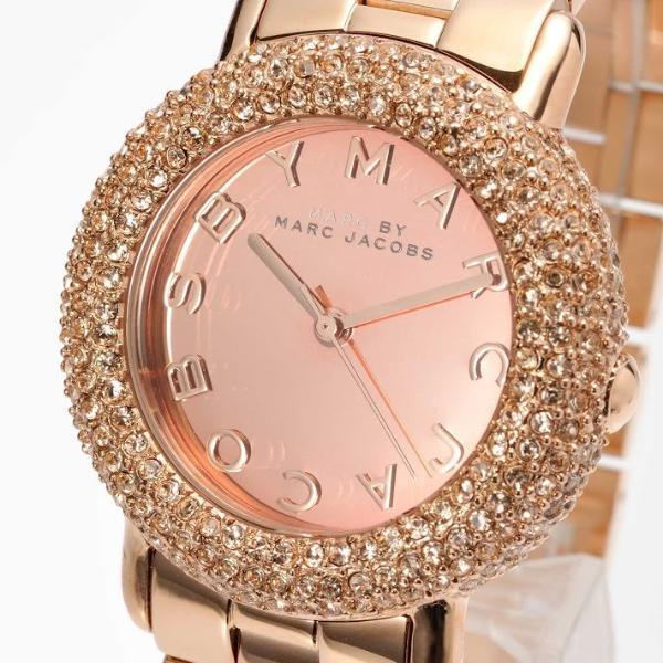 Marc Jacobs Marci Crystals Rose Gold Dial Rose Gold Steel Strap Watch for Women - MBM3192