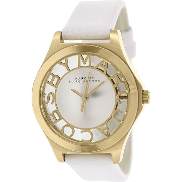 Marc Jacobs Henry Skeleton White Dial White Leather Strap Watch for Women - MBM1339