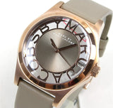 Marc Jacobs Henry Dinky Skeleton Beige Dial Beige Leather Strap Watch for Women - MBM1245