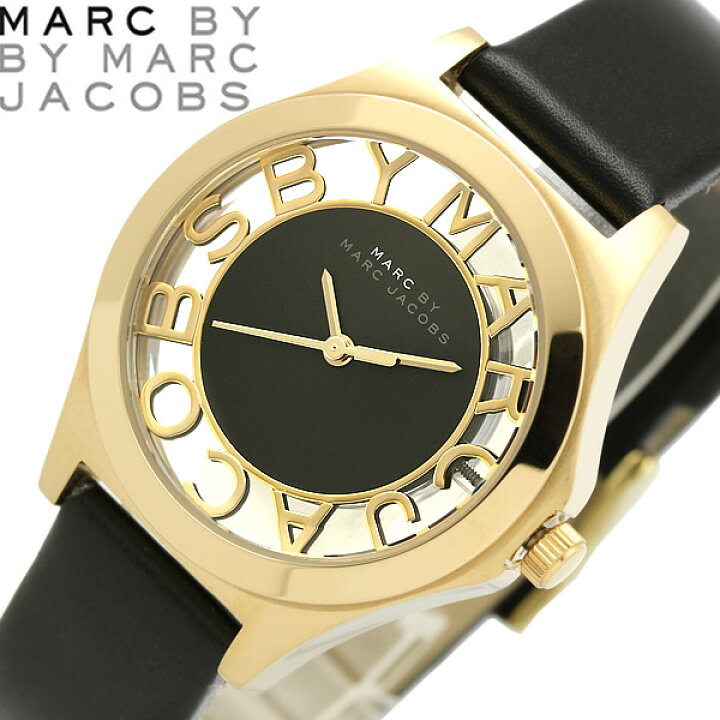 Marc Jacobs Henry Skeleton Black Dial Black Leather Strap Watch for Women - MBM1340