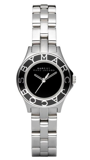 Marc Jacobs Blade Black Dial Silver Steel Strap Watch for Women - MBM3058
