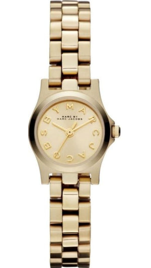 Marc Jacobs Henry Dinky Gold Dial Gold Steel Strap Watch for Women - MBM3199