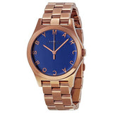 Marc Jacobs Henry Blue Dial Rose Gold Steel Strap Watch for Women - MBM3213