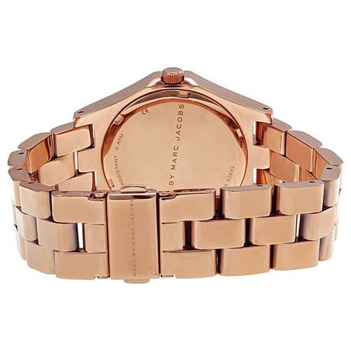 Marc Jacobs Henry Blue Dial Rose Gold Steel Strap Watch for Women - MBM3213