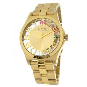 Marc Jacobs Henry Skeleton Gold Dial Gold Steel Strap Watch for Women - MBM3263
