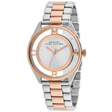 Marc Jacobs Tether Transparent White Dial Two Tone Steel Strap Watch for Women - MBM3436