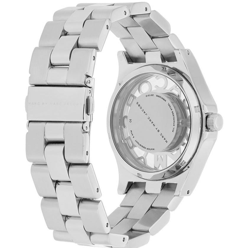 Marc Jacobs Henry Skeleton Silver Dial Silver Steel Strap Watch for Women - MBM3262