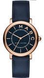 Marc Jacobs Roxy Navy Blue Dial Navy Blue Leather Strap Watch for Women - MJ1539