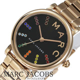 Marc Jacobs Roxy Black Dial Rose Gold Steel Strap Watch for Women - MJ3569