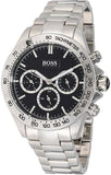 Hugo Boss Ikon Black Dial Silver Steel Strap Watch for Men - 1512965