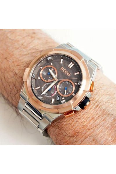 Hugo Boss Supernova Grey Dial Silver Steel Strap Watch for Men - 1513362