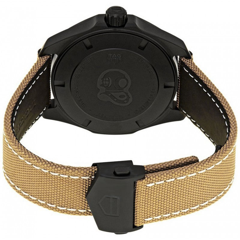Tag Heuer Aquaracer 300 Calibre 5 Automatic Black Dial Brown Nylon Strap Watch for Men - WAY208C.FC6383