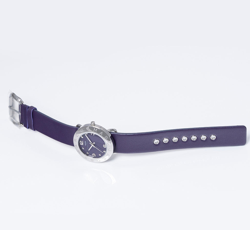 Marc Jacobs Marc Purple Dial Purple Leather Strap Watch for Women - MBM8530