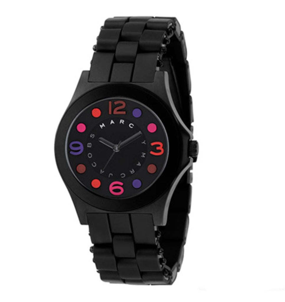 Marc Jacobs Pelly Black Dial Black Silicone Strap Watch for Women - MBM2543