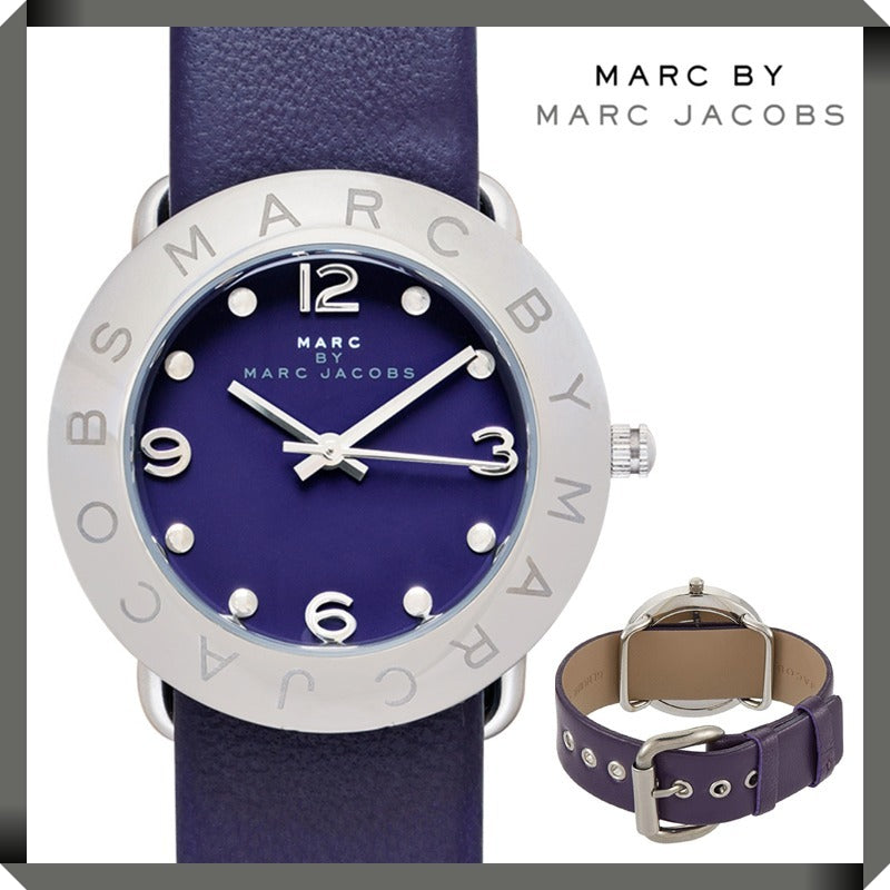 Marc Jacobs Marc Purple Dial Purple Leather Strap Watch for Women - MBM8530
