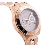 Marc Jacobs Blade Chronograph Brown Dial Rose Gold Steel Strap Watch for Women - MBM3308