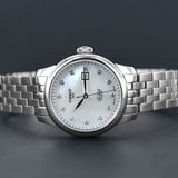Tissot Le Locle Automatic Diamonds Mother of Pearl Dial Silver Steel Strap Watch For Women - T006.207.11.116.00