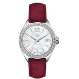 Tag Heuer Formula 1 Quartz Mother of Pearl Dial Red Leather Strap Watch for Women - WBJ131A.FC8253