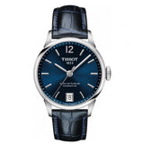 Tissot Chemin Des Tourelles Powermatic 80 Lady Blue Dial Blue Leather Strap Watch For Women - T099.207.16.047.00