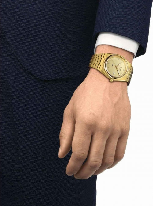 Tissot PRX Gold Dial Gold Steel Strap Watch for Men - T137.210.33.021.00