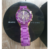 Marc Jacobs Rock Chronograph Purple Dial Purple Silicone Strap Watch for Women - MBM2549