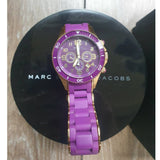 Marc Jacobs Rock Chronograph Purple Dial Purple Silicone Strap Watch for Women - MBM2576