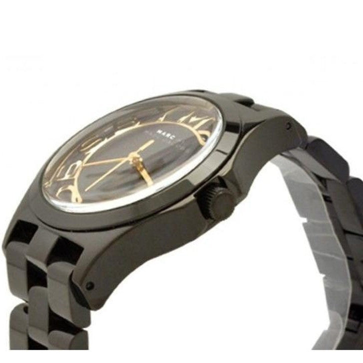 Marc Jacobs Henry Transparent Black Dial Black Steel Strap Watch for Women - MBM3255
