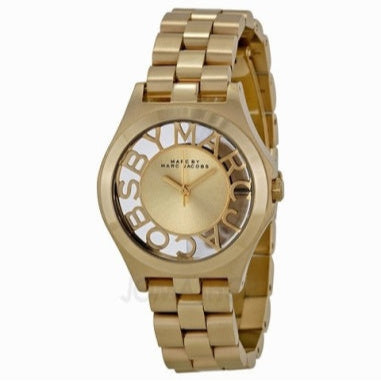 Marc Jacobs Henry Gold Dial Gold Steel Strap Watch for Women - MBM3292