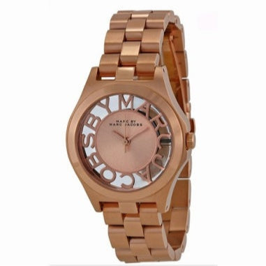 Marc Jacobs Henry Rose Gold Dial Rose Gold Steel Strap Watch for Women - MBM3293