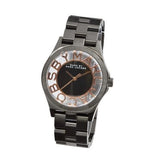 Marc Jacobs Henry Skeleton Black Dial Black Steel Strap Watch for Women - MBM3254