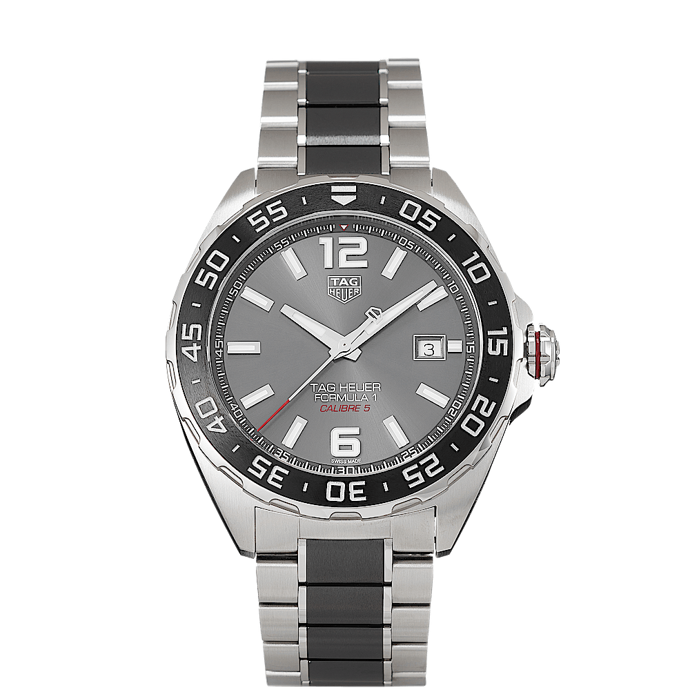 Tag Heuer Formula 1 Calibre 5 Anthracite Dial Two Tone Steel Strap Watch for Men - WAZ2011.BA0843