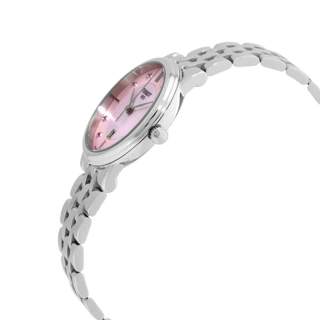 Tissot T Classic Carson Premium Pink Dial Silver Steel Strap Watch for Women - T122.210.11.159.00