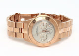 Marc Jacobs Blade Chronograph Mother of Pearl White Dial Rose Gold Steel Strap Watch for Women - MBM8637