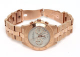 Marc Jacobs Blade Chronograph Mother of Pearl White Dial Rose Gold Steel Strap Watch for Women - MBM8637