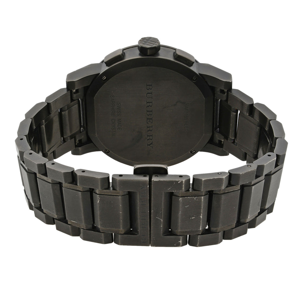 Burberry The City Grey Dial Gunmetal Grey Steel Strap Watch for Men - BU9354