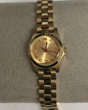 Marc Jacobs Henry Dinky Gold Dial Gold Steel Strap Watch for Women - MBM3199