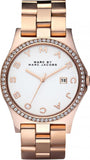 Marc Jacobs Henry Diamonds White Dial Rose Gold Steel Strap Watch for Women - MBM3079
