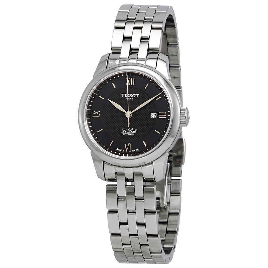 Tissot Le Locle Automatic Lady Black Dial Silver Steel Strap Watch For Women - T006.207.11.058.00
