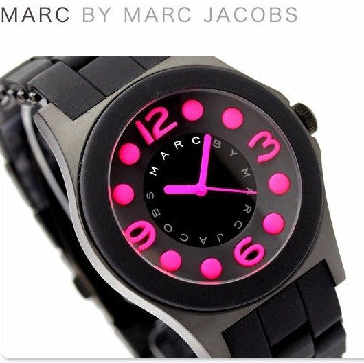 Marc Jacobs Pelly Black Dial Black Silicone Strap Watch for Women - MBM2529