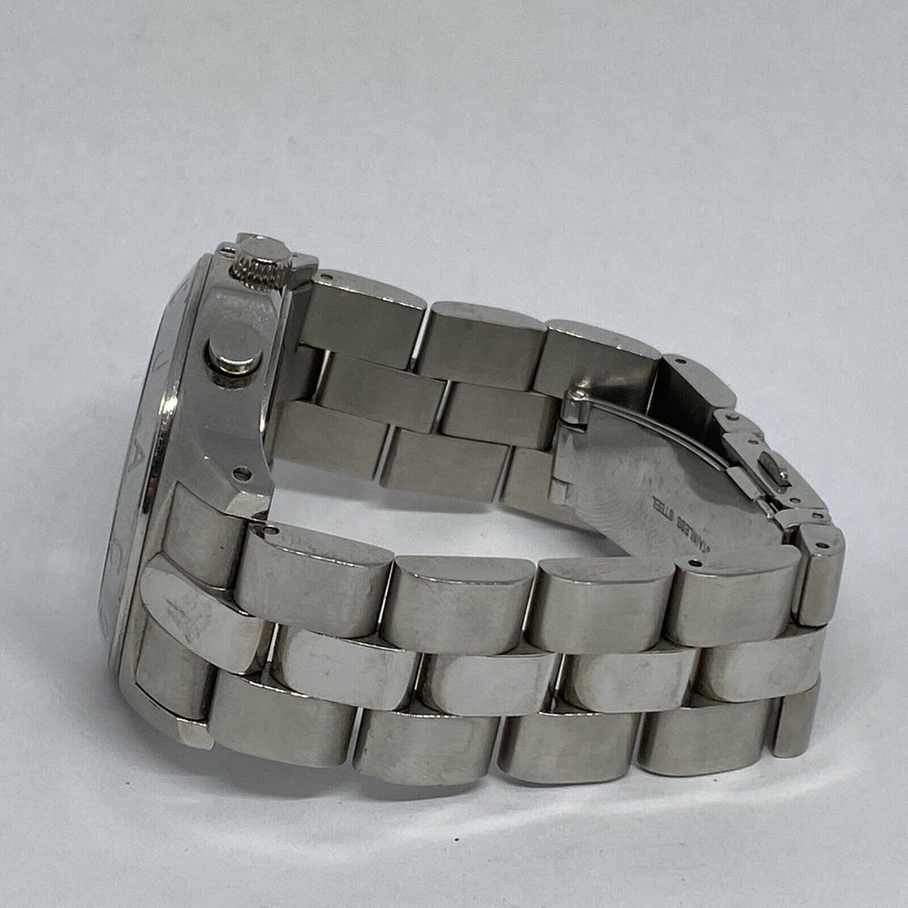 Marc Jacobs Blade Chronograph Brown Dial Silver Steel Strap Watch for Women - MBM8636