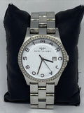Marc Jacobs Henry Diamonds White Dial Silver Steel Strap Watch for Women - MBM3044